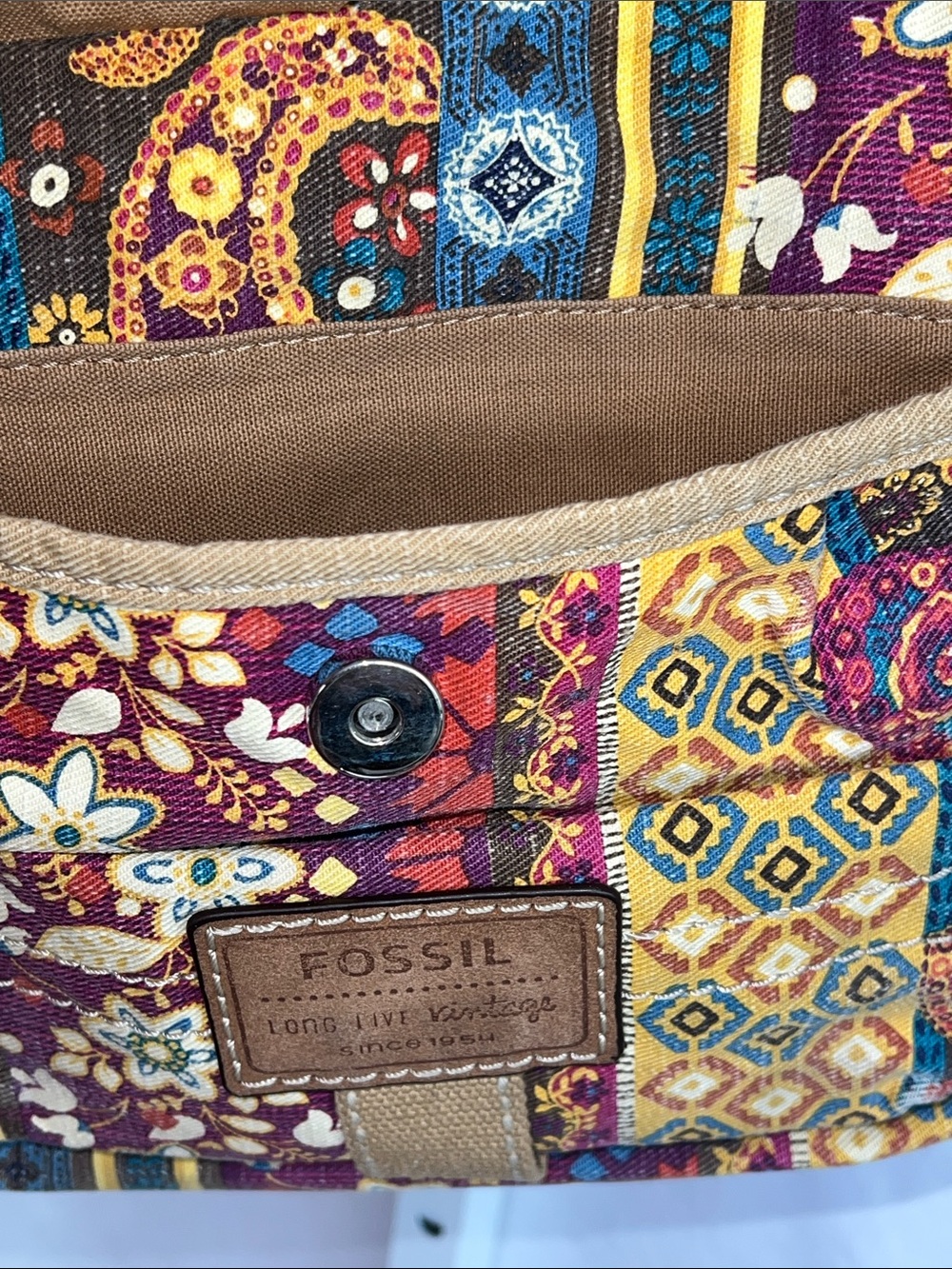 Fossil Multicolor Quilted Patchwork Crossbody Bag - Picture 15 of 16